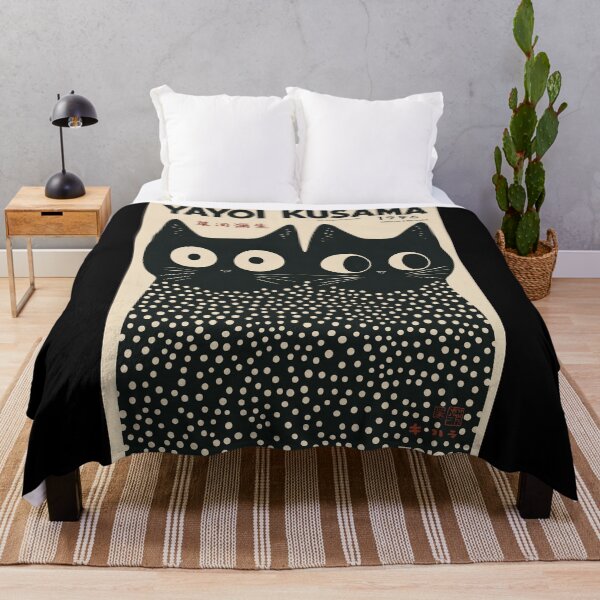 Item preview, Inspired by Yayoi Kusama Twin Black Cats Poster, 1996 Polka Dot Cats Art Print, Japanese Modern Wall Decor designed and sold by MorningJoco.