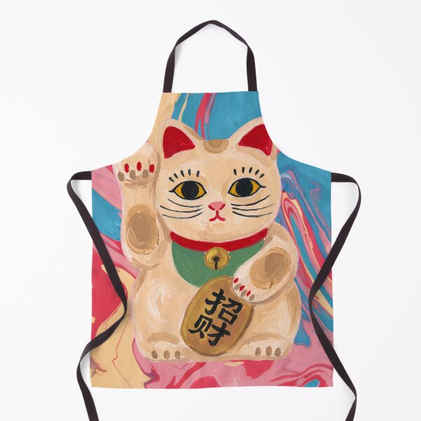 Item preview, Maneki Neko Lucky Cat on Marbled Background designed and sold by Fani*.