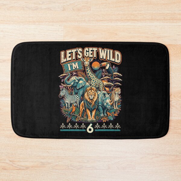 Item preview, Let's Get Wild, I'm 6 – Playful 6th Birthday Quote Shirt for Kids designed and sold by Teetreasure2.
