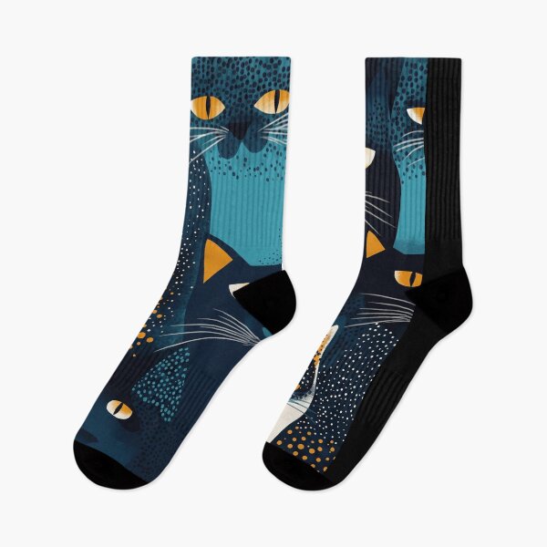 Item preview, Inspired by Yayoi Kusama Blue Black Cats Poster, Polka Dot Cats Group Art Print, Japanese Modern Wall Decor designed and sold by HappyGrandmaUB.