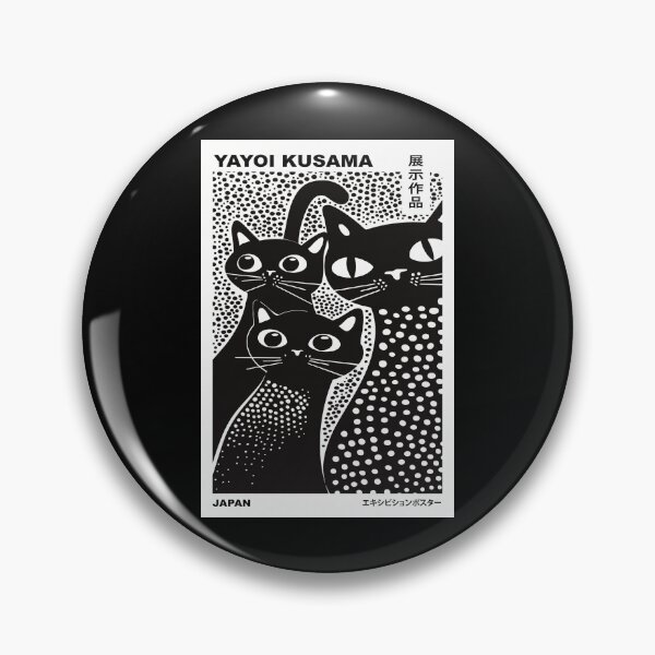 Item preview, Inspired by Yayoi Kusama Black White Cats Poster, Japan Exhibition Art Print, Polka Dot Cats Wall Decor designed and sold by scrambledpeg.