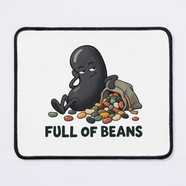 Item preview, Full of Beans Funny Bean Character Food Pun designed and sold by haitrieuic96.