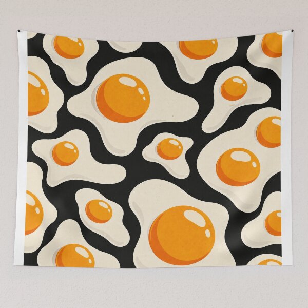 Item preview, Retro Fried Egg Pattern designed and sold by orange-grape.