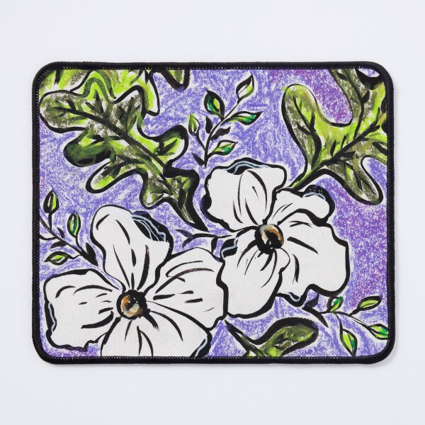 Item preview, White Blossoms on Purple Botanical Floral Art by Nicole Giger designed and sold by NicoleGiger.Studio.