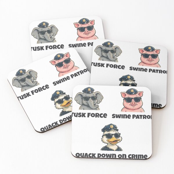 Item preview, Quack Down On Crime / Swine Patrol / Tusk Force — Law Enforcement Animal Sticker Pack designed and sold by Wild Shades.