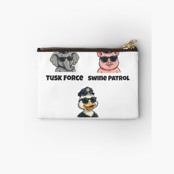 Aperçu de l'œuvre Quack Down On Crime / Swine Patrol / Tusk Force — Pack d'autocollants d'animaux des forces de l'ordre créée et vendue par Wild Shades.