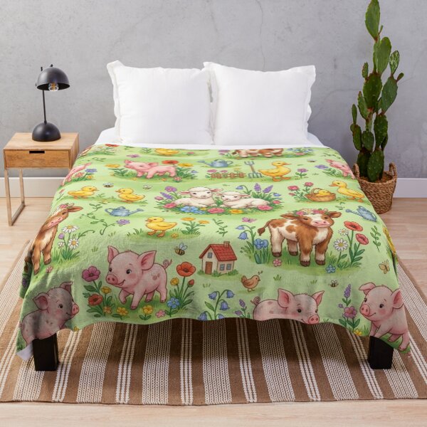 Item preview, Cute Baby Farm Animals Meadow Nursery Bedding Seamless Pattern designed and sold by Shivora Studio.