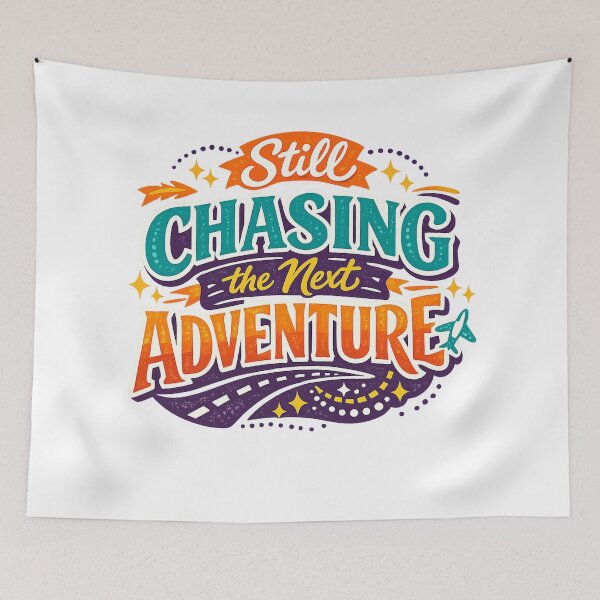 Item preview, Still Chasing the Next Adventure Retro Travel Wanderlust Airplane Design designed and sold by inkoutninja.