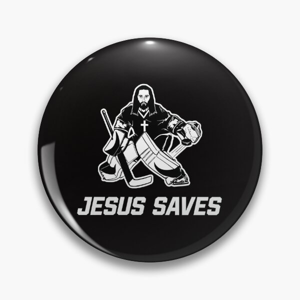 Aperçu de l'œuvre Jésus sauve un gardien de hockey : une histoire drôle et religieuse sur le sport créée et vendue par LunaCanva.