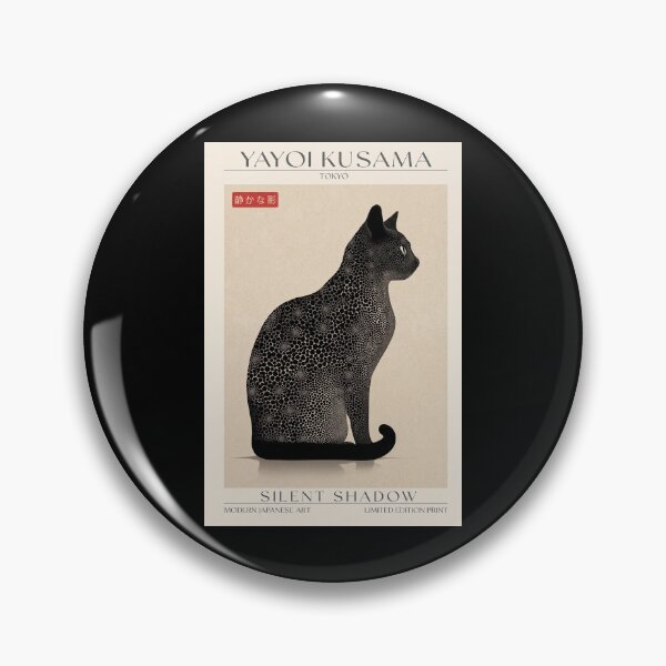 Item preview, Yayoi Kusama Black Cat Poster "Silent Shadow" Polka Dot Japanese Canvas Print Modern Art Wall Decor designed and sold by scrambledpeg.