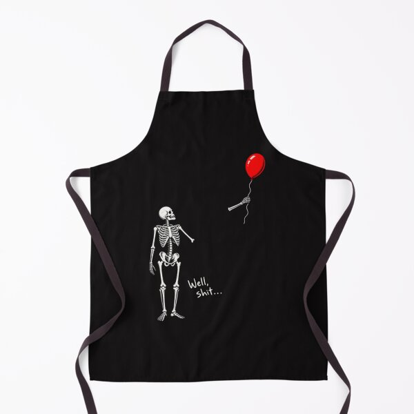 Item preview, Skeleton Halloween Funny Well Shit Skeleton and Red Balloon designed and sold by QuietPlushie.