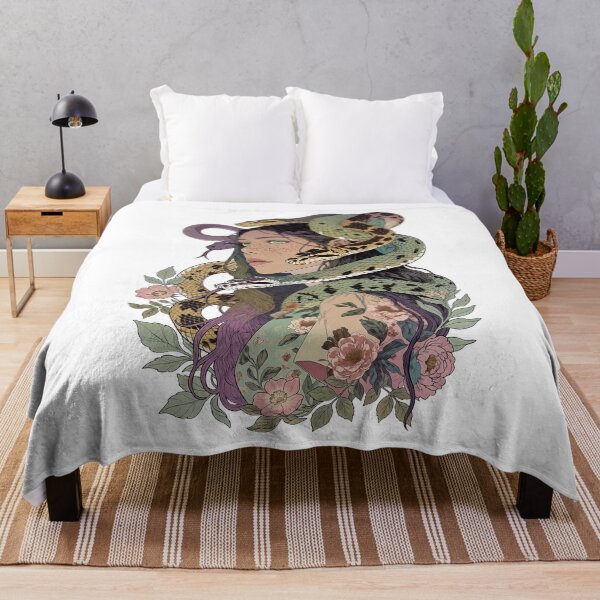 Item preview, Serpent Empress – Medusa Botanical Portrait Tee designed and sold by HexOne.