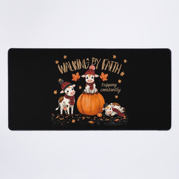 Item preview, Walking by Faith Tripping Constantly Fall Cute Cows & Pumpkin  designed and sold by Zizo-DR44.