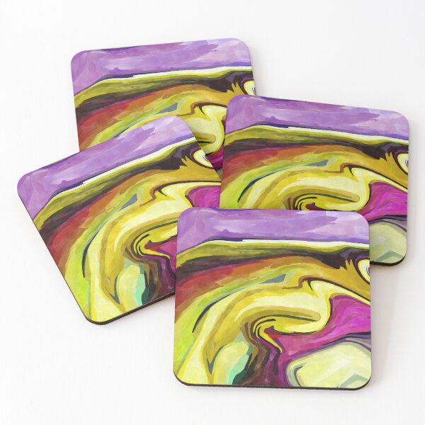 Item preview, Fuchsia Gold Lavender Abstract Watercolor designed and sold by slimbirdy.