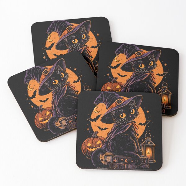 Item preview, Cute Halloween Witch Black Cat - Spooky Spellbooks Lantern Full Moon designed and sold by GenZFashion000.