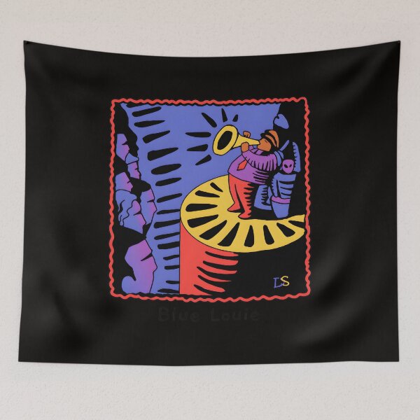 Item preview, Blue Louie Trumpet Player Alien Art designed and sold by Sadeetfel.
