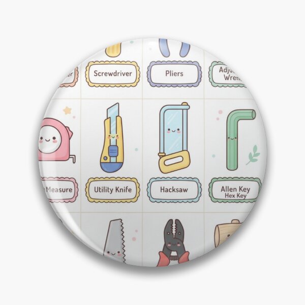 Item preview, Cute Kawaii Hand Tools Educational Pattern Chart Art designed and sold by bvdesignart.