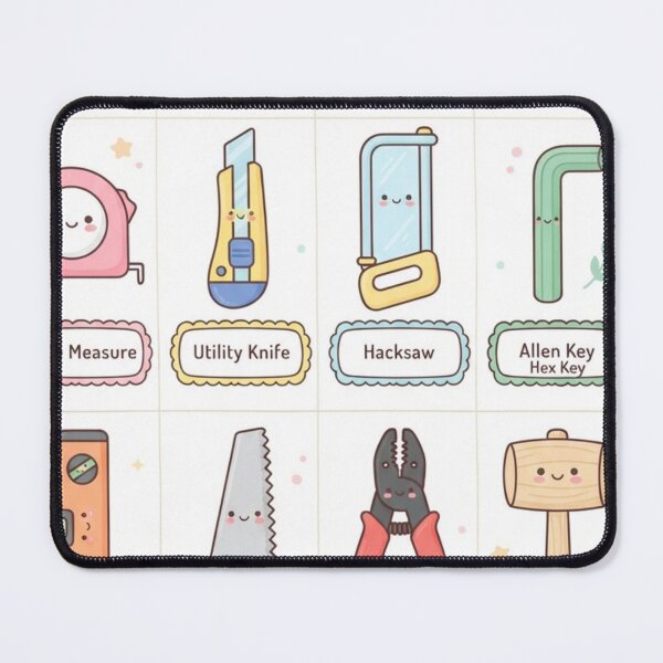 Item preview, Cute Kawaii Hand Tools Educational Pattern Chart Art designed and sold by bvdesignart.