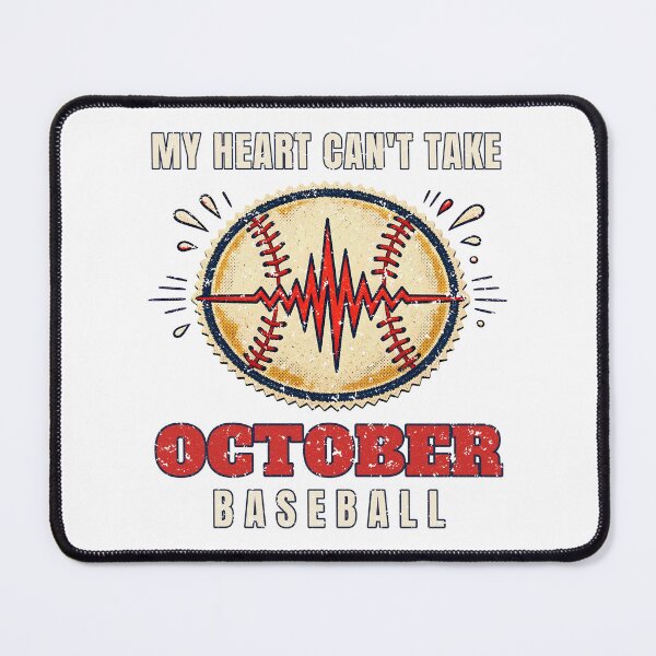Item preview, October Baseball Heartbeat Vintage Varsity Patch designed and sold by RobinHoodShirts.