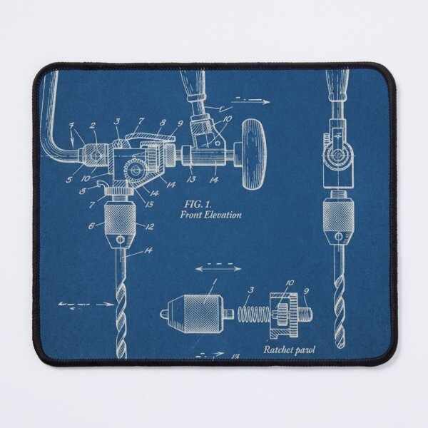 Item preview, Vintage Hand Brace Drill Blueprint Patent Art designed and sold by bvdesignart.