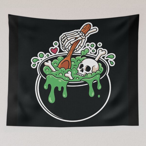 Item preview, Witch Cauldron Skull Potion Halloween Art designed and sold by digizonebydas.