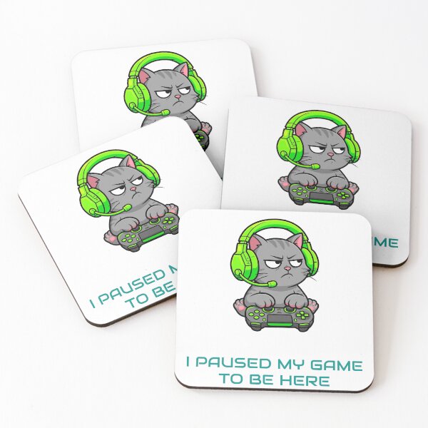Aperçu de l'œuvre J'ai mis ma partie en pause pour être ici, Gamer Cat créée et vendue par RobinHoodShirts.