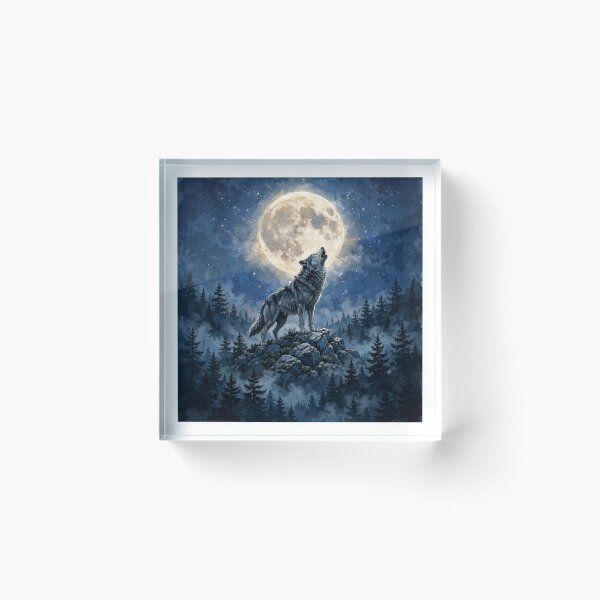 Item preview, Howling Wolf Full Moon Majestic Moonlight Art designed and sold by RobinHoodShirts.