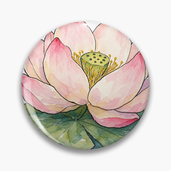 Item preview, Serene Pink Lotus Flower Floating on Water Lily Pad designed and sold by Jessie's Palette.