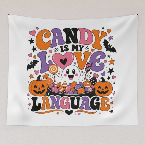 Item preview, Candy Is My Love Language Retro Halloween Ghost designed and sold by Palette & Hue.