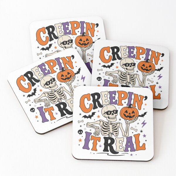 Item preview, Creepin It Real Cool Skeleton Halloween Pumpkin designed and sold by Palette & Hue.