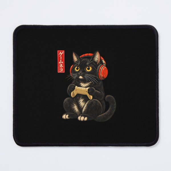 Item preview, Funny Gamer Cat Japanese Gaming Headphones designed and sold by clarabersetart.