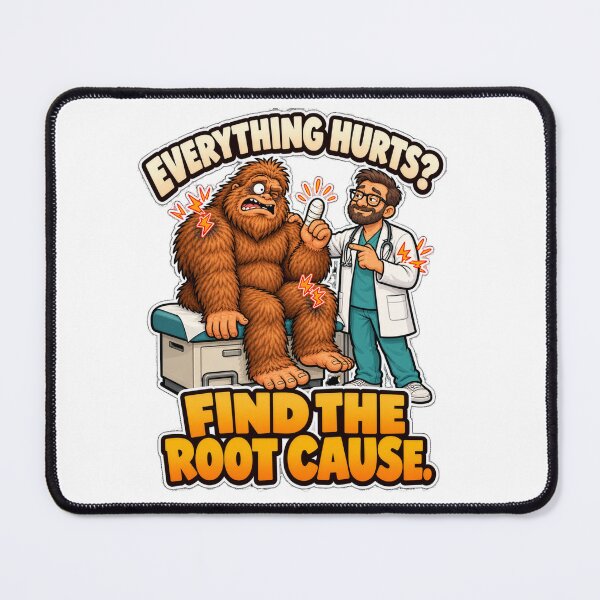 Item preview, Funny Bigfoot Doctor Pain Everywhere Check The Finger designed and sold by Monster Mentors.
