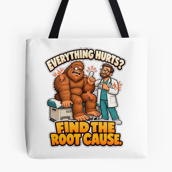 Item preview, Funny Bigfoot Doctor Pain Everywhere Check The Finger designed and sold by Monster Mentors.