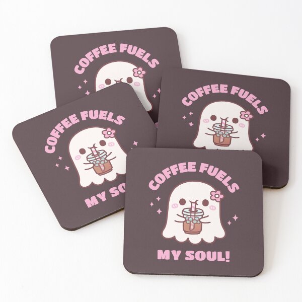 Item preview, Coffee Fuels My Soul Cute Ghost Drinks Iced Coffee designed and sold by rustydoodle.