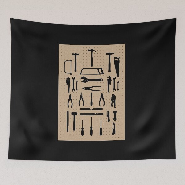 Item preview, Vintage Hand Tools Silhouette Pegboard Collection designed and sold by bvdesignart.