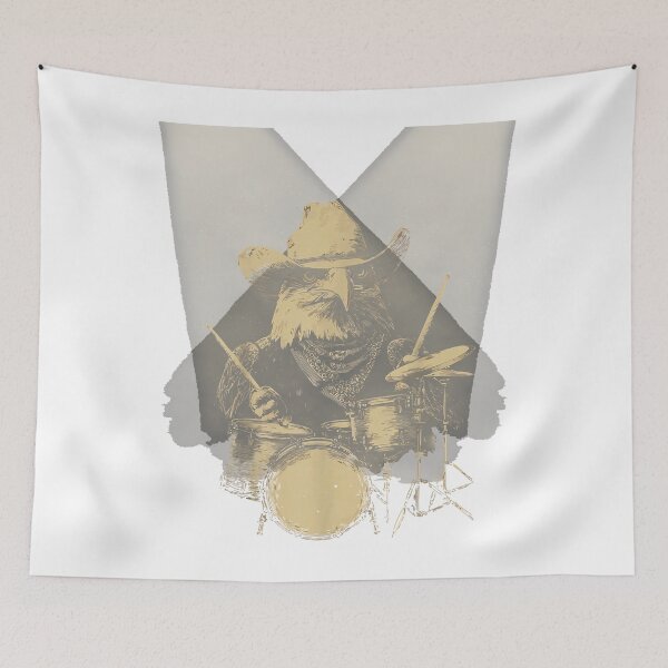 Item preview, Bald Eagle Playing Drums Funny Cowboy Animal cute Us designed and sold by numenee.