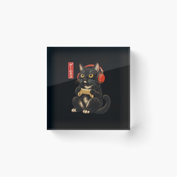 Item preview, Funny Gamer Cat Japanese Gaming Headphones designed and sold by clarabersetart.