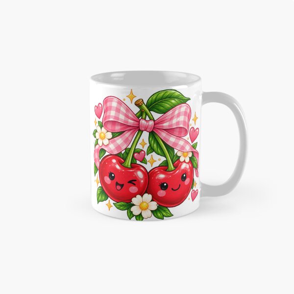 Item preview, Cute Kawaii Cherries with Pink Bow designed and sold by TinyWeird.