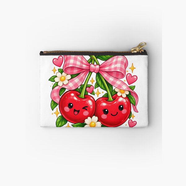 Item preview, Cute Kawaii Cherries with Pink Bow designed and sold by TinyWeird.