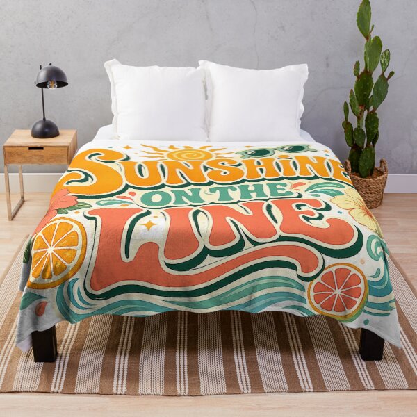 Item preview, Sunshine on the Line Retro Tropical Beach Summer Hibiscus Design designed and sold by inkoutninja.