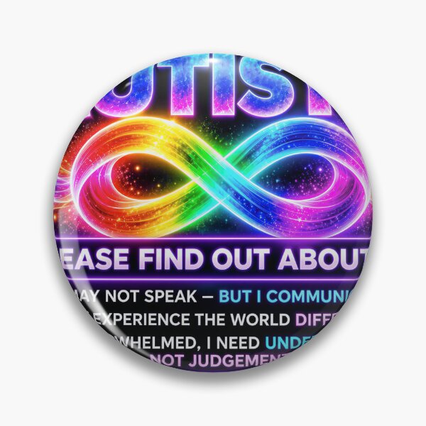 Item preview, Autism Acceptance – Different Not Less Rainbow Infinity designed and sold by DreamyWallVibes.