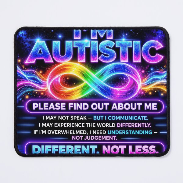 Item preview, Autism Acceptance – Different Not Less Rainbow Infinity designed and sold by DreamyWallVibes.