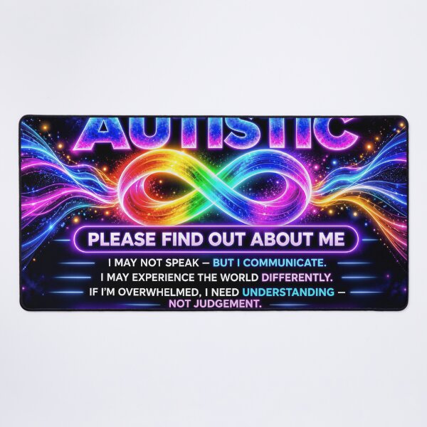 Item preview, Autism Acceptance – Different Not Less Rainbow Infinity designed and sold by DreamyWallVibes.