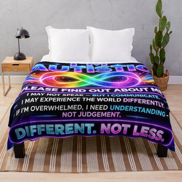 Item preview, Autism Acceptance – Different Not Less Rainbow Infinity designed and sold by DreamyWallVibes.