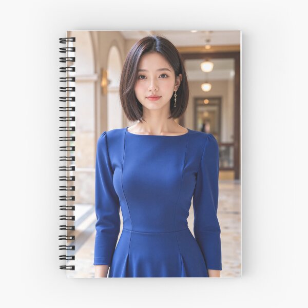 Item preview, Cobalt Poise — Elegant Portrait in an Arched Gallery designed and sold by SEIMEI2025.