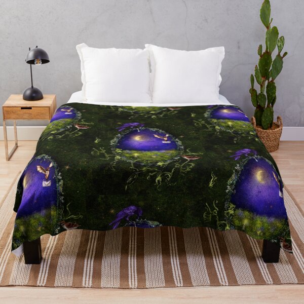 Item preview, The Portal: Faerie core Portal Midnight moonscape meadow with guardian raven designed and sold by Monica Laipple.