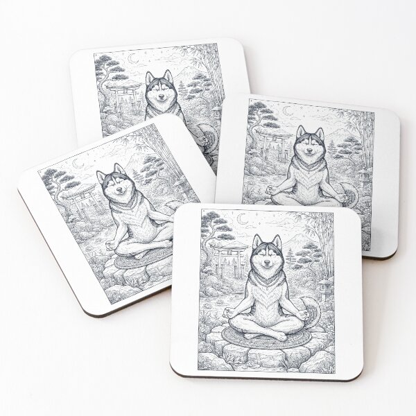 Item preview, Vintage Siberian Husky Yoga Poses Funny Meditation Dog Mom Lover designed and sold by dian-rody-crest.