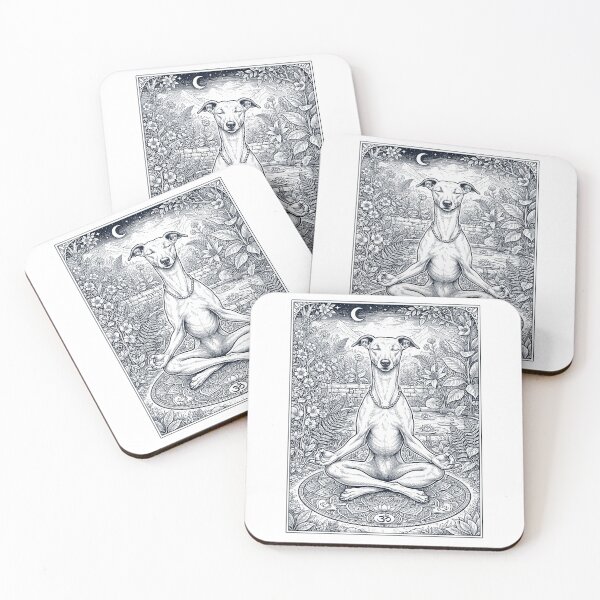 Artikelvorschau, Vintage Whippet-Yoga-Posen, lustige Meditation, Hundemama-Liebhaber entworfen und verkauft von dian-rody-crest.