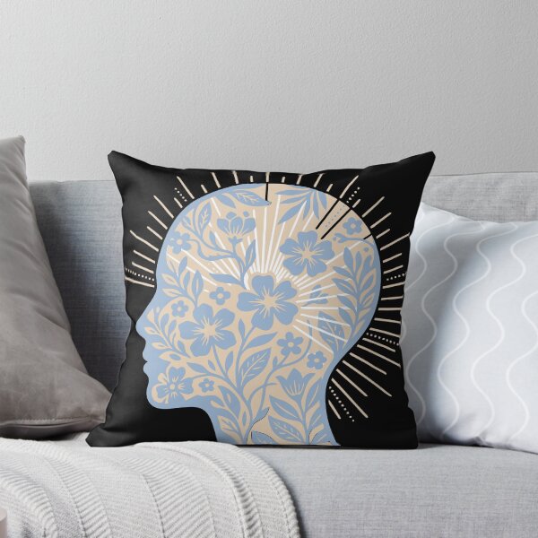 Item preview, Arte lineal de silueta floral consciente en azul pastel designed and sold by ModdiesColors.