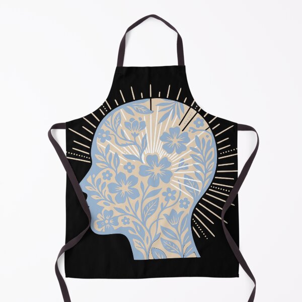 Item preview, Pastel Blue Mindful Floral Silhouette Line Art designed and sold by ModdiesColors.